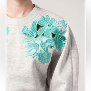3.1 Phillip Lim Gray Sweatshirt Floral Cutouts XS
